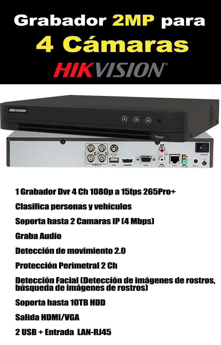 Dvr para 4 Cámaras