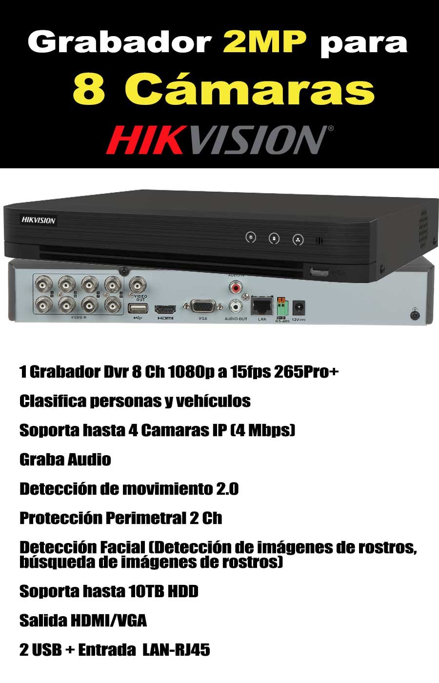 Dvr para 8 Cámaras