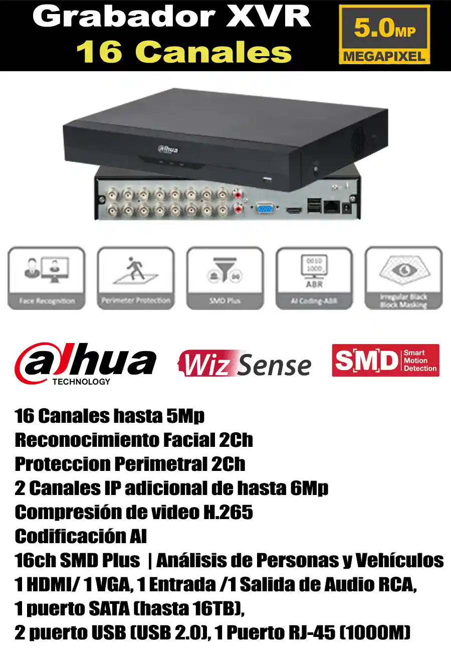 DVR 16 canales Dahua 5mp Ambato