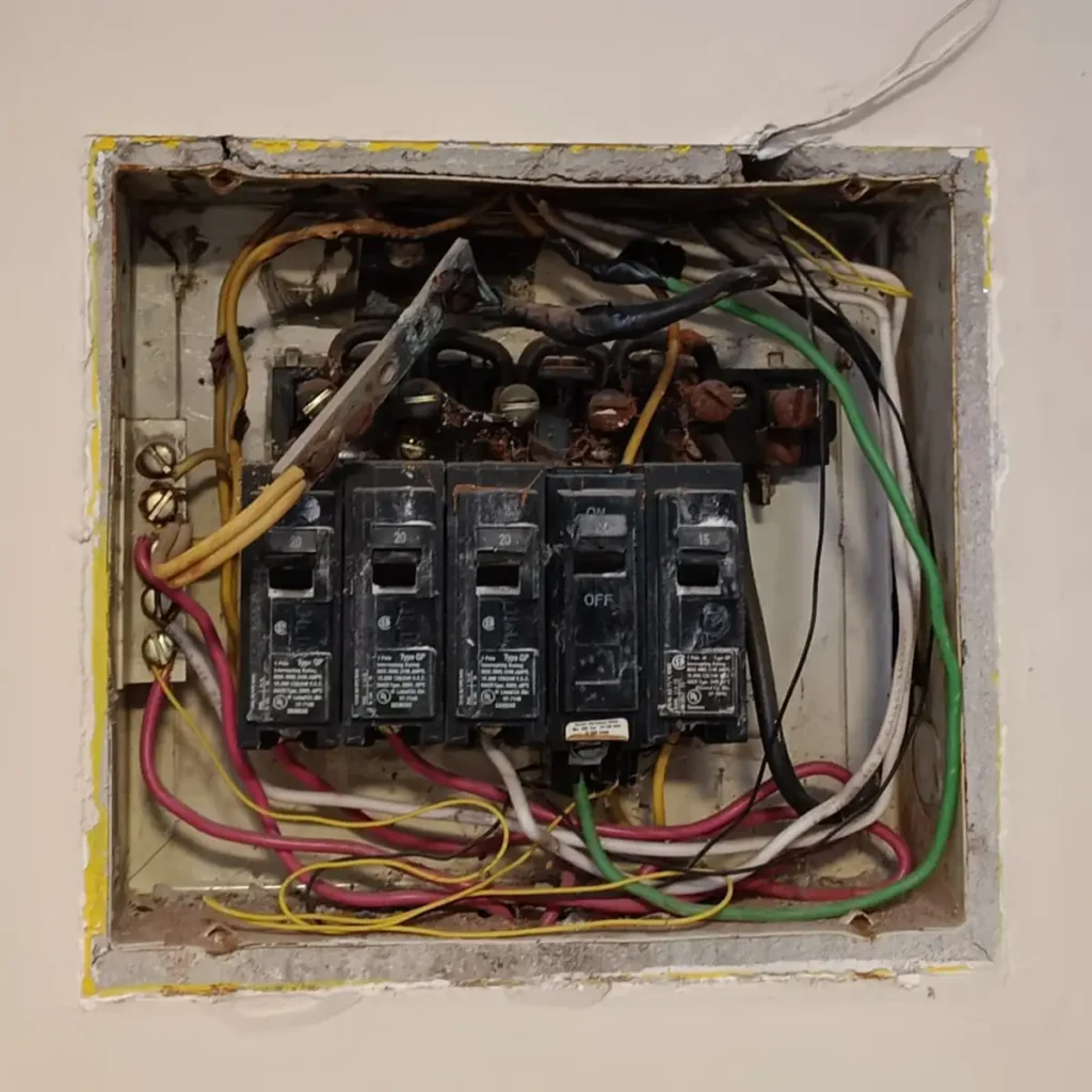 Mantenimiento caja de breakers en Ambato