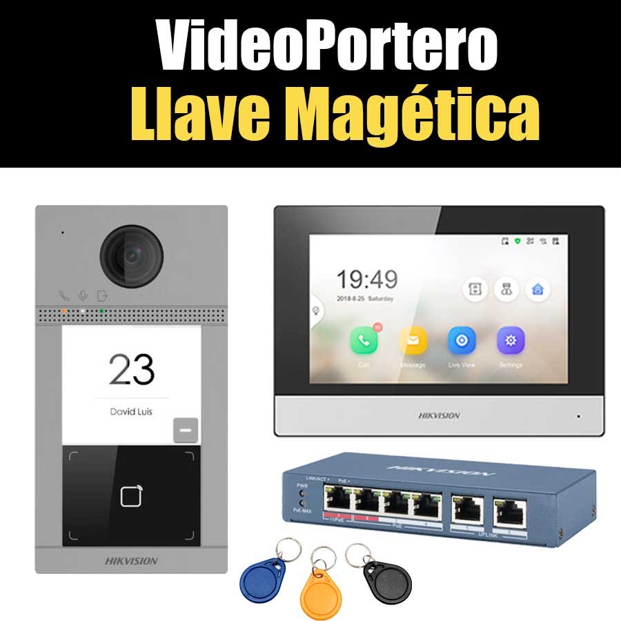 VideoPortero metálico con llave magnética, VideoPortero con Control  de Acceso