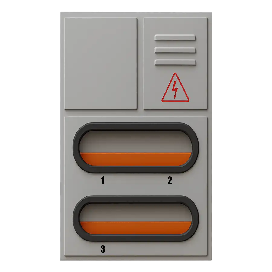 Gabinete 3 medidores eléctricos de luz