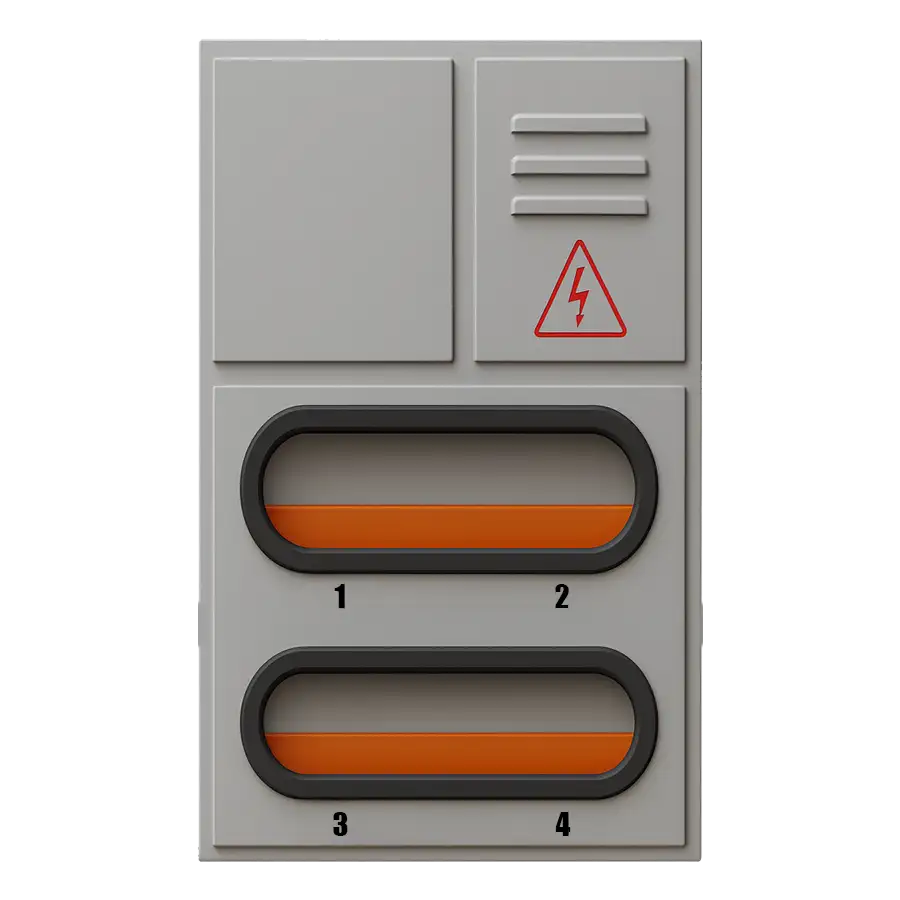 Gabinete 4 medidores eléctricos de luz