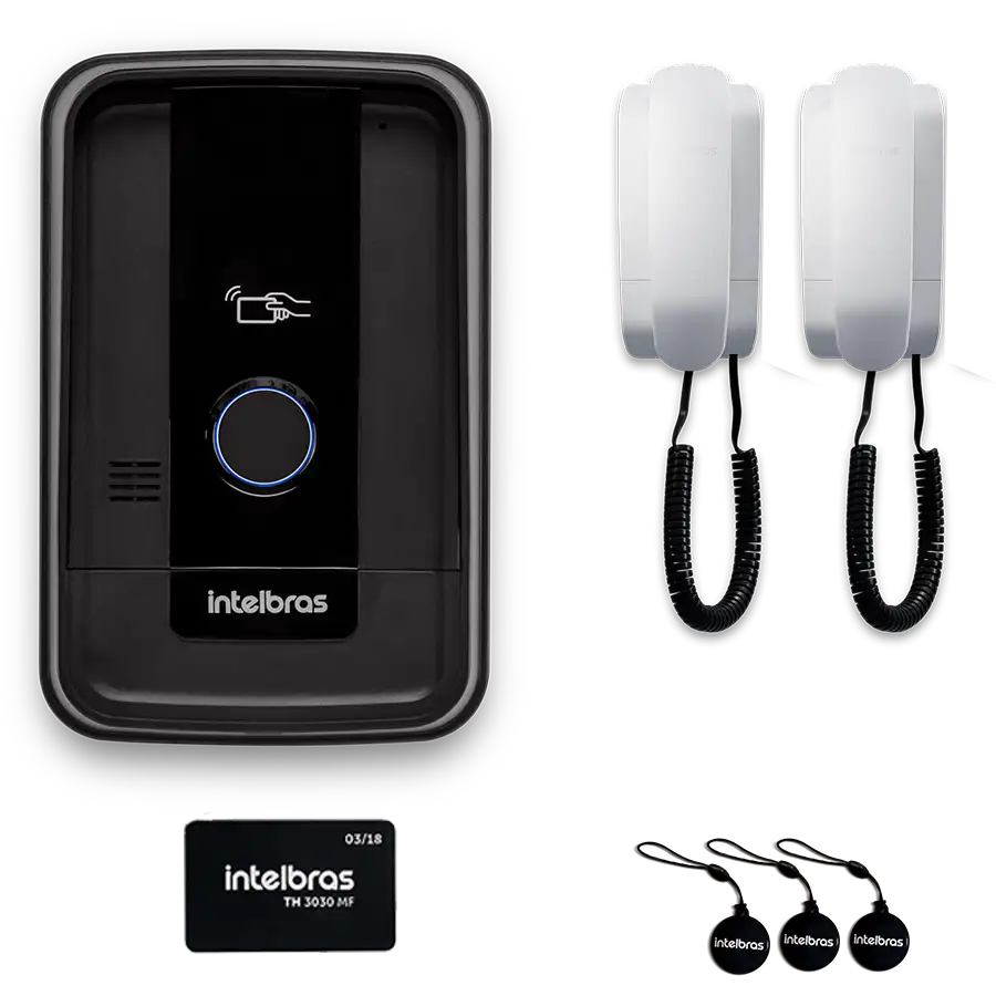 Portero eléctrico Intelbras 2 teléfonos con lector de tarjetas