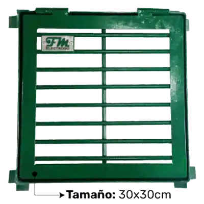rejilla metálica para puesta a tierra 30x30 cm